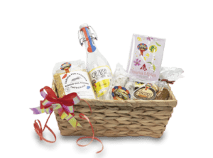 5 Cesti Regalo Vuoti Con Sacchetti Di Cellophane E Fiocchi Di